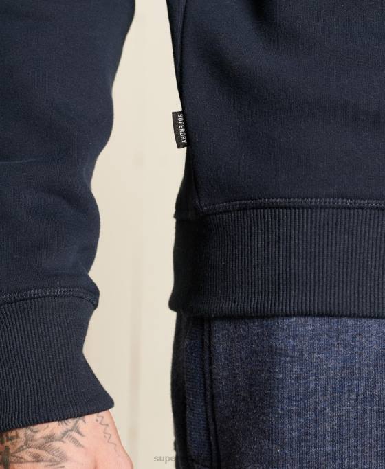 Superdry Hanorac henley cu fermoar brodat cu logo vintage îmbrăcăminte marina bărbați JX0Z5038