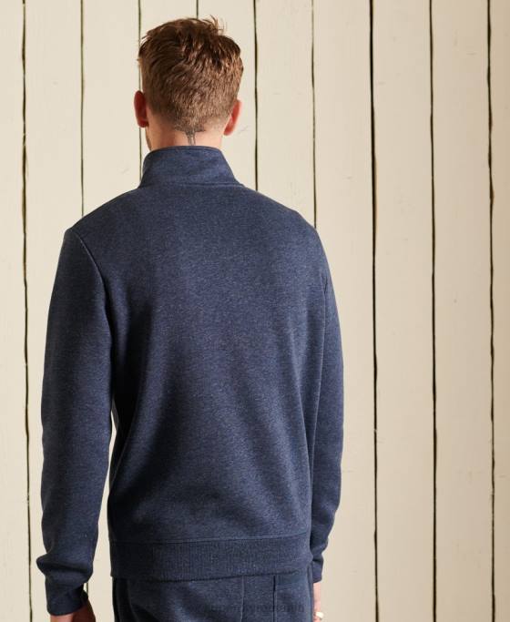 Superdry Hanorac henley cu fermoar brodat cu logo vintage îmbrăcăminte marina bărbați JX0Z5138