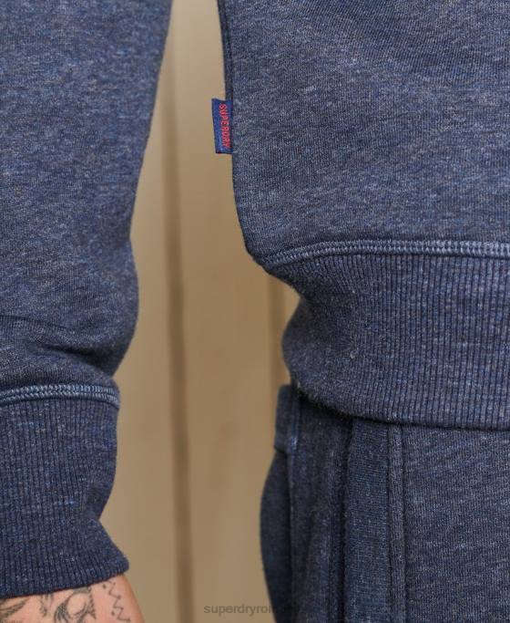 Superdry Hanorac henley cu fermoar brodat cu logo vintage îmbrăcăminte marina bărbați JX0Z5138