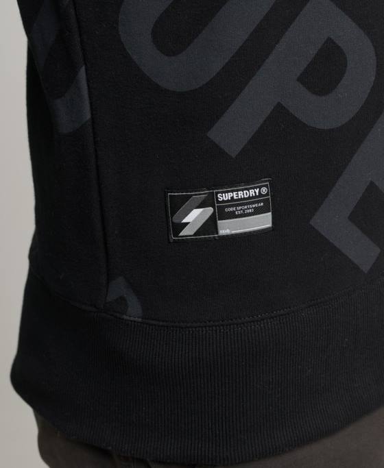 Superdry Hanorac largi cu logo cu imprimeu îmbrăcăminte negru bărbați JX0Z786