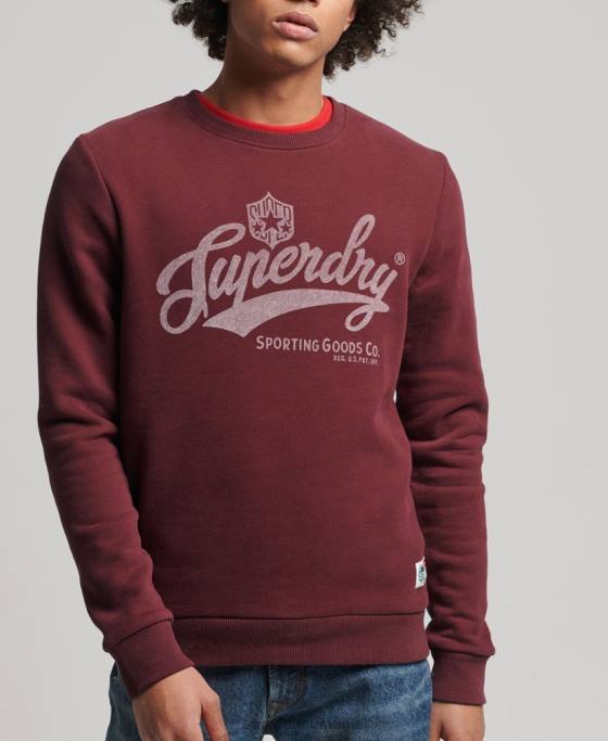 Superdry Hanorac pentru echipaj colegial în stil script vintage îmbrăcăminte roșu bărbați JX0Z828