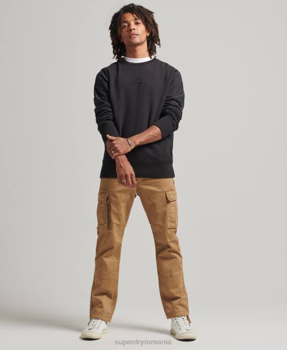 Superdry Hanorac pentru echipaj xp-d hibrid mix material îmbrăcăminte negru bărbați JX0Z794