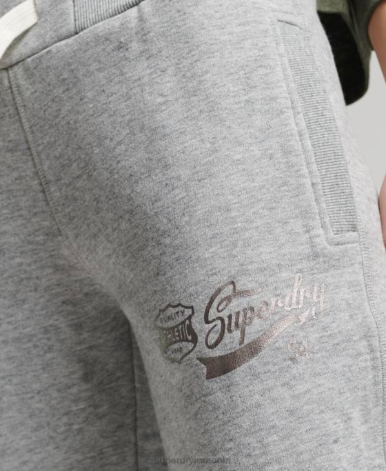 Superdry Joggeri colegiali în stil script vintage îmbrăcăminte gri femei JX0Z6578
