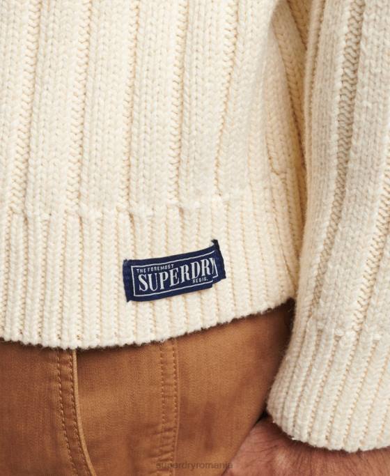 Superdry Jumper cu gât rulat din amestec de merinos îmbrăcăminte cremă bărbați JX0Z5238