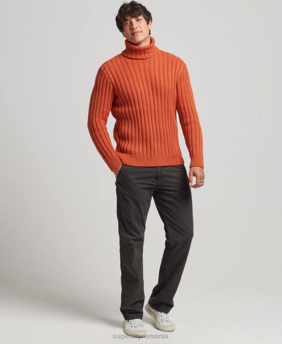 Superdry Jumper cu gât rulat din amestec de merinos îmbrăcăminte portocale bărbați JX0Z5239