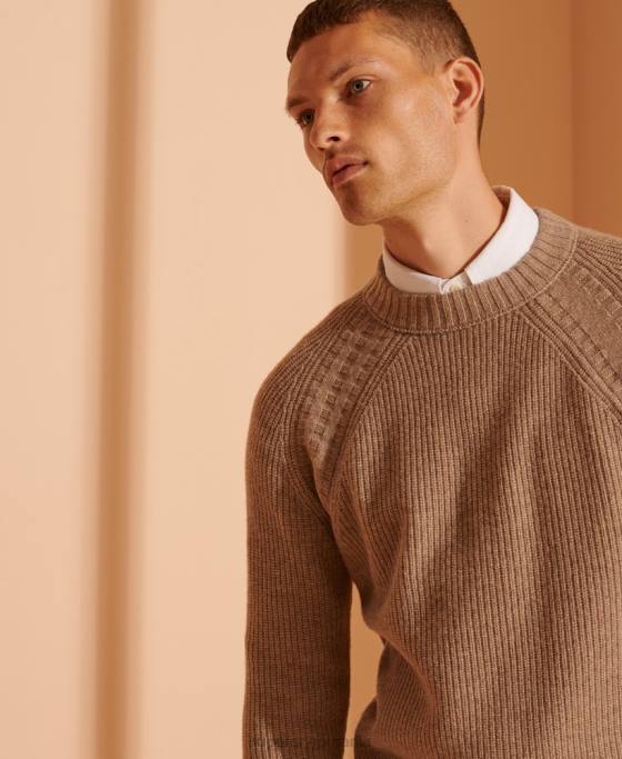 Superdry Pulover din amestec de merinos yak ediție limitată îmbrăcăminte bej bărbați JX0Z5355