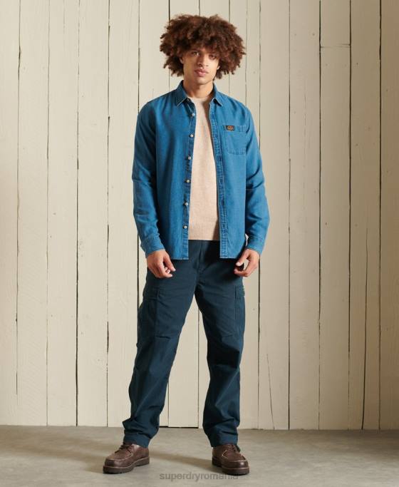 Superdry Pulover ușor din lână de miel îmbrăcăminte argint bărbați JX0Z1310