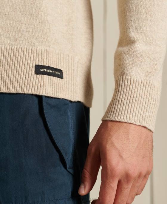 Superdry Pulover ușor din lână de miel îmbrăcăminte argint bărbați JX0Z1310