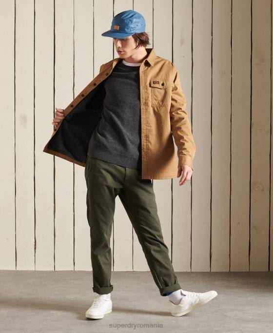 Superdry Pulover ușor din lână de miel îmbrăcăminte gri inchis bărbați JX0Z5314