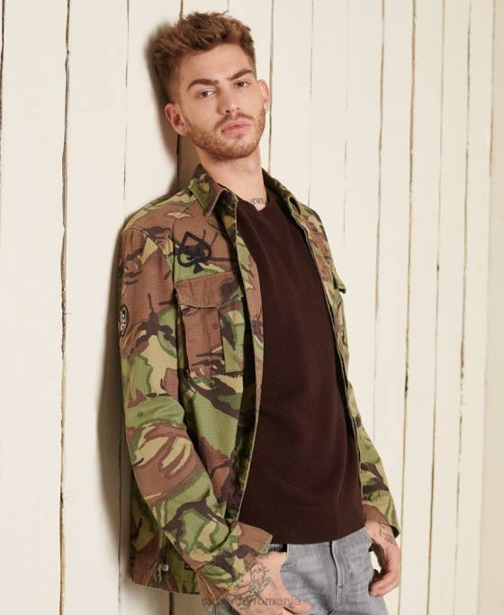 Superdry Pulover ușor din lână de miel îmbrăcăminte maro bărbați JX0Z5292