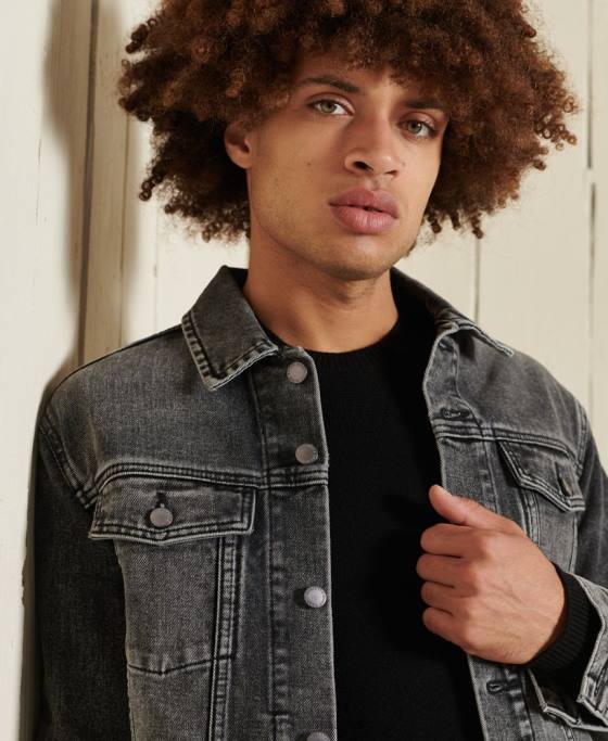 Superdry Pulover ușor din lână de miel îmbrăcăminte negru bărbați JX0Z5318