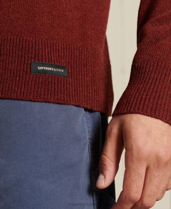 Superdry Pulover ușor din lână de miel îmbrăcăminte roșu bărbați JX0Z5282