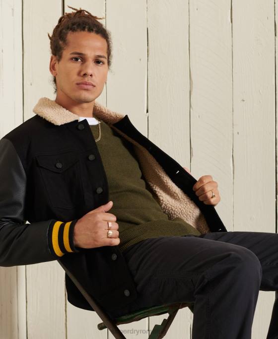 Superdry Pulover ușor din lână de miel îmbrăcăminte verde bărbați JX0Z5287