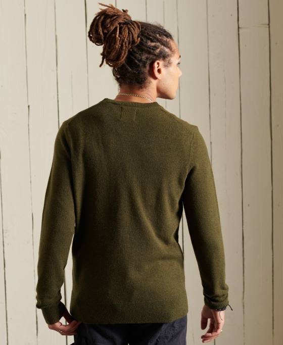 Superdry Pulover ușor din lână de miel îmbrăcăminte verde bărbați JX0Z5287