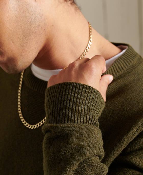 Superdry Pulover ușor din lână de miel îmbrăcăminte verde bărbați JX0Z5287