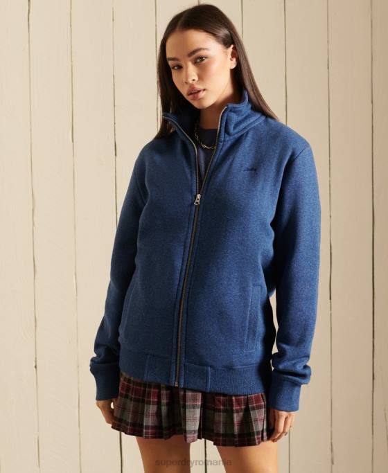 Superdry Top cu fermoar brodat cu logo vintage îmbrăcăminte albastru femei JX0Z6159