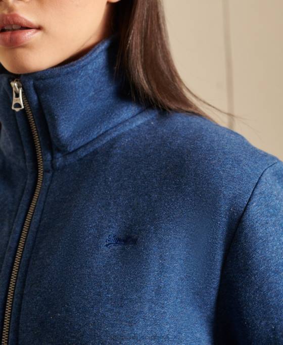 Superdry Top cu fermoar brodat cu logo vintage îmbrăcăminte albastru femei JX0Z6159