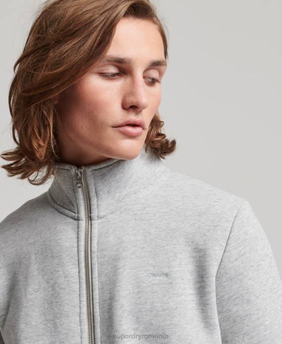 Superdry Top cu fermoar brodat cu logo vintage îmbrăcăminte gri bărbați JX0Z739