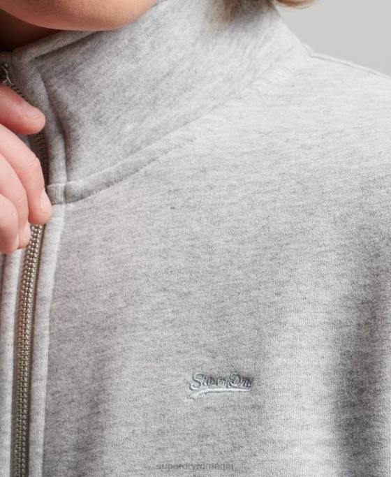 Superdry Top cu fermoar brodat cu logo vintage îmbrăcăminte gri bărbați JX0Z739