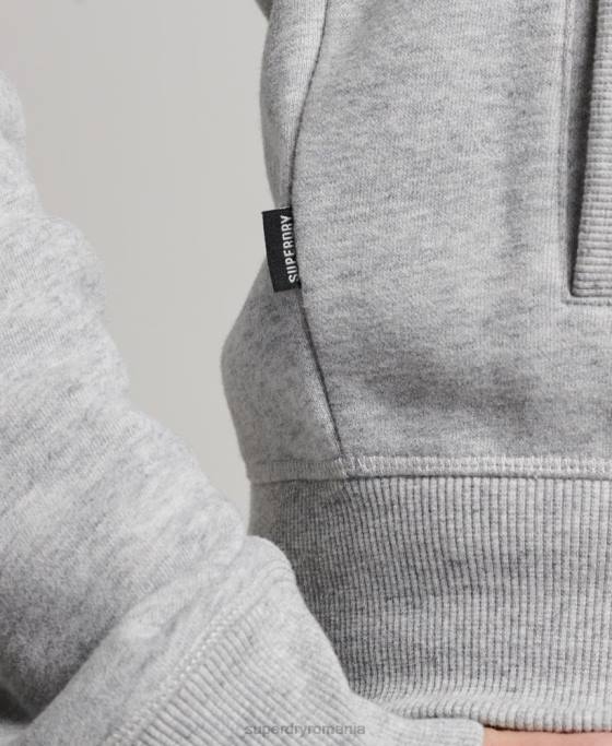 Superdry Top cu fermoar brodat cu logo vintage îmbrăcăminte gri bărbați JX0Z739