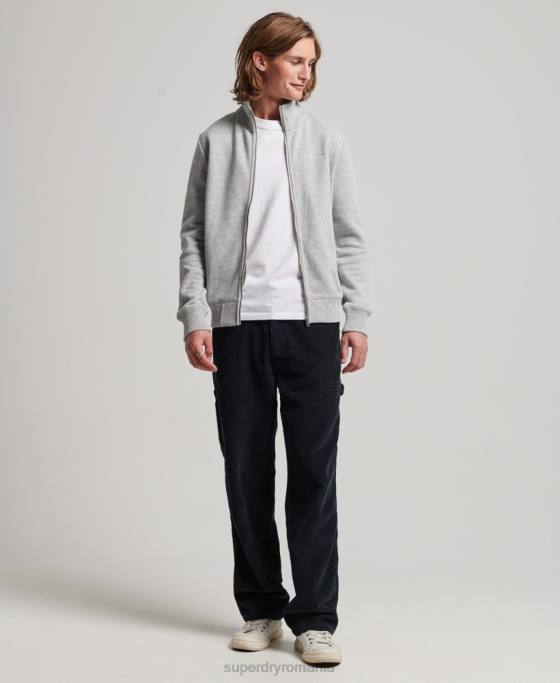 Superdry Top cu fermoar brodat cu logo vintage îmbrăcăminte gri bărbați JX0Z739