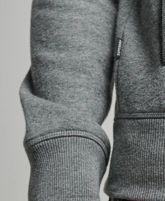 Superdry Top cu fermoar brodat cu logo vintage îmbrăcăminte gri bărbați JX0Z755