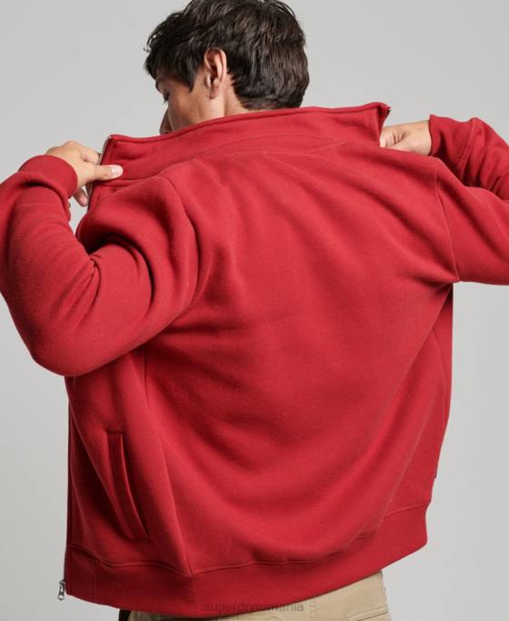 Superdry Top cu fermoar brodat cu logo vintage îmbrăcăminte roșu bărbați JX0Z632