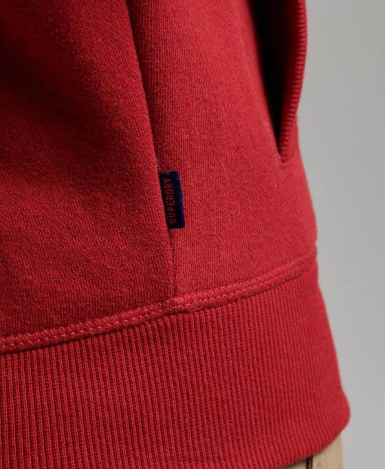 Superdry Top cu fermoar brodat cu logo vintage îmbrăcăminte roșu bărbați JX0Z632