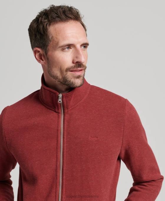 Superdry Top cu fermoar brodat cu logo vintage îmbrăcăminte roșu bărbați JX0Z825