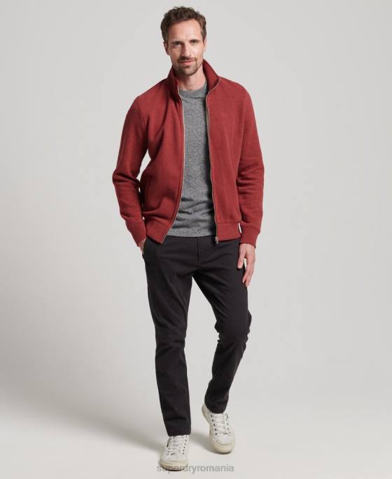 Superdry Top cu fermoar brodat cu logo vintage îmbrăcăminte roșu bărbați JX0Z825