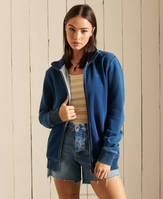 Superdry Top cu fermoar brodat cu logo vintage îmbrăcăminte turcoaz femei JX0Z5968