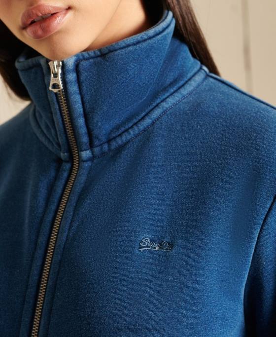 Superdry Top cu fermoar brodat cu logo vintage îmbrăcăminte turcoaz femei JX0Z5968