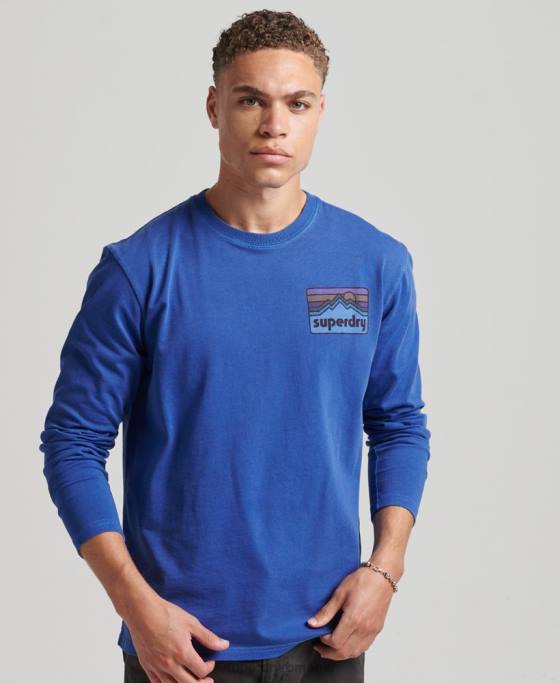 Superdry Top cu mânecă lungă teren anilor 90 îmbrăcăminte marina bărbați JX0Z6404