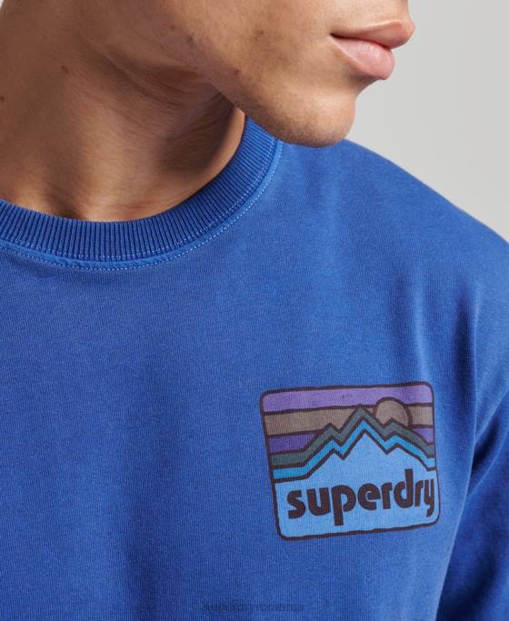 Superdry Top cu mânecă lungă teren anilor 90 îmbrăcăminte marina bărbați JX0Z6404