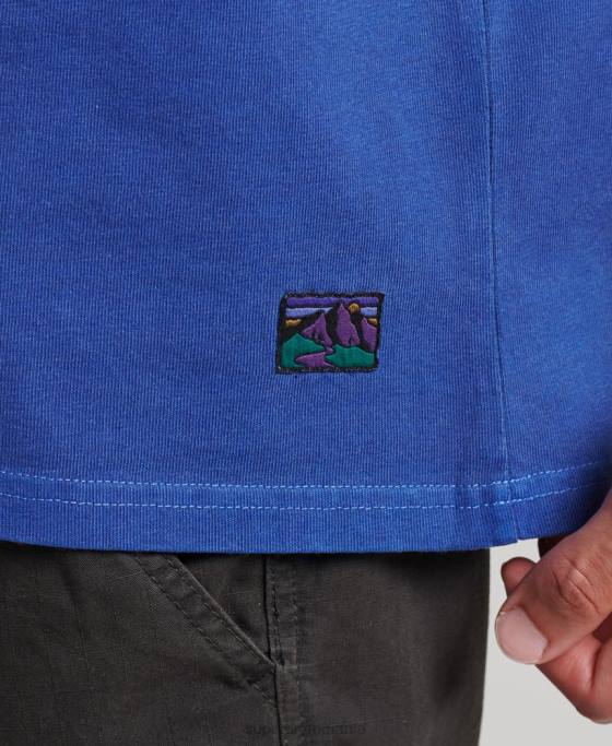 Superdry Top cu mânecă lungă teren anilor 90 îmbrăcăminte marina bărbați JX0Z6404