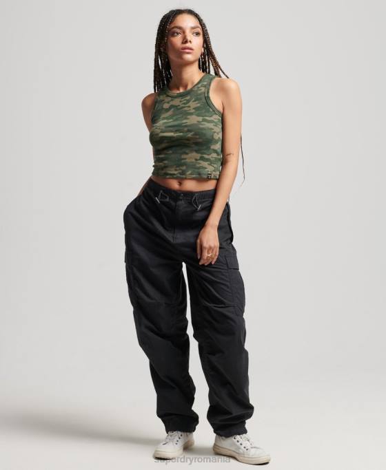 Superdry Top cu vestă cu decupări pentru curse de curse îmbrăcăminte verde femei JX0Z6716