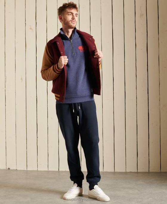 Superdry Top de atletism cu jumătate de fermoar îmbrăcăminte albastru bărbați JX0Z823