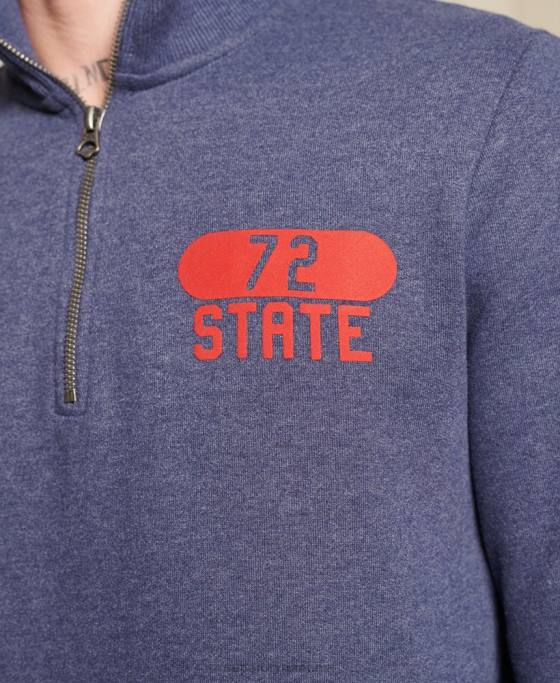 Superdry Top de atletism cu jumătate de fermoar îmbrăcăminte albastru bărbați JX0Z823