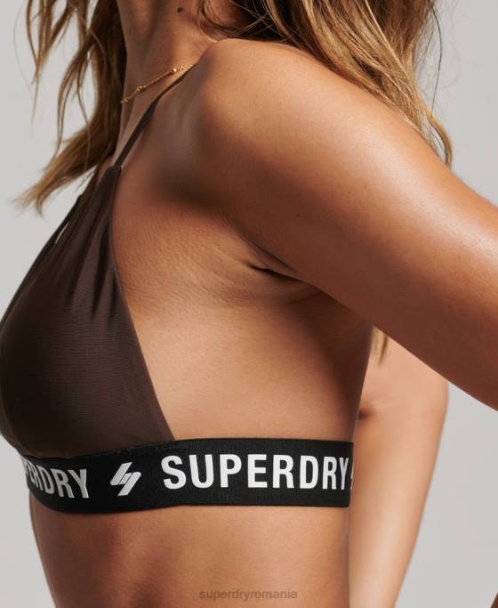 Superdry Top de bikini elastic triunghiular reciclat îmbrăcăminte maro femei JX0Z3206