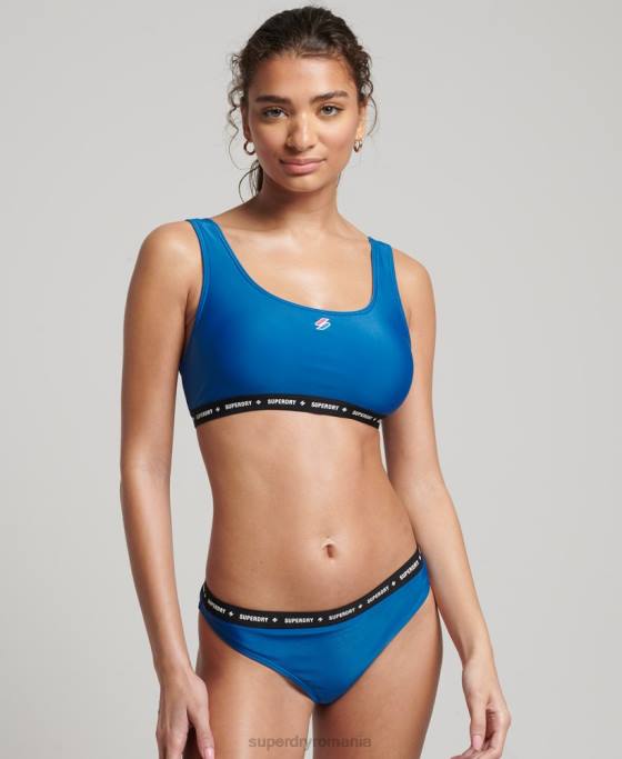 Superdry Top de bikini micro elastic reciclat îmbrăcăminte albastru femei JX0Z3223