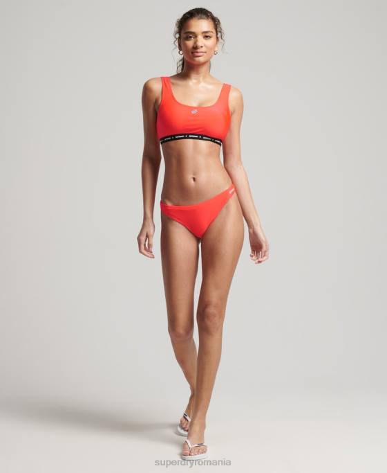 Superdry Top de bikini micro elastic reciclat îmbrăcăminte coral femei JX0Z3244