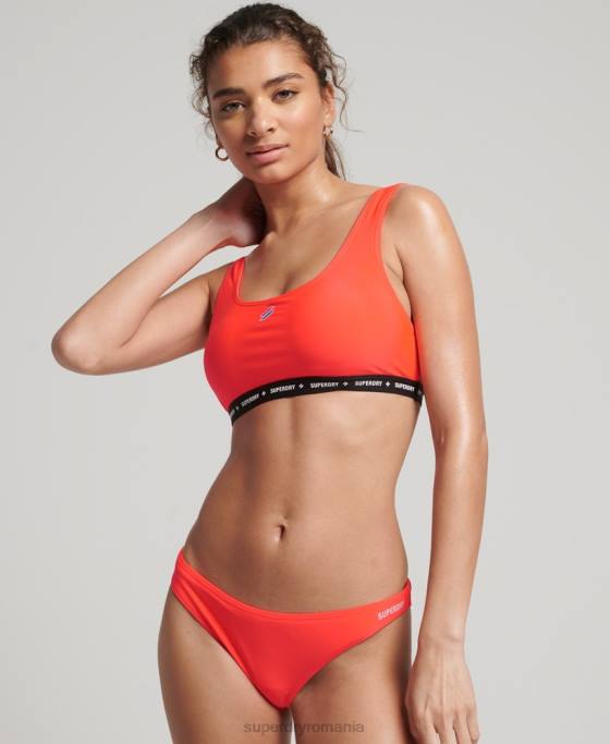 Superdry Top de bikini micro elastic reciclat îmbrăcăminte coral femei JX0Z3244
