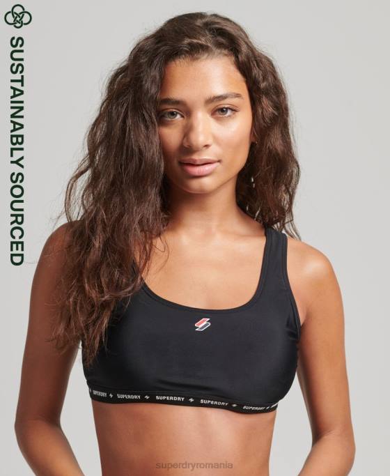 Superdry Top de bikini micro elastic reciclat îmbrăcăminte negru femei JX0Z3210