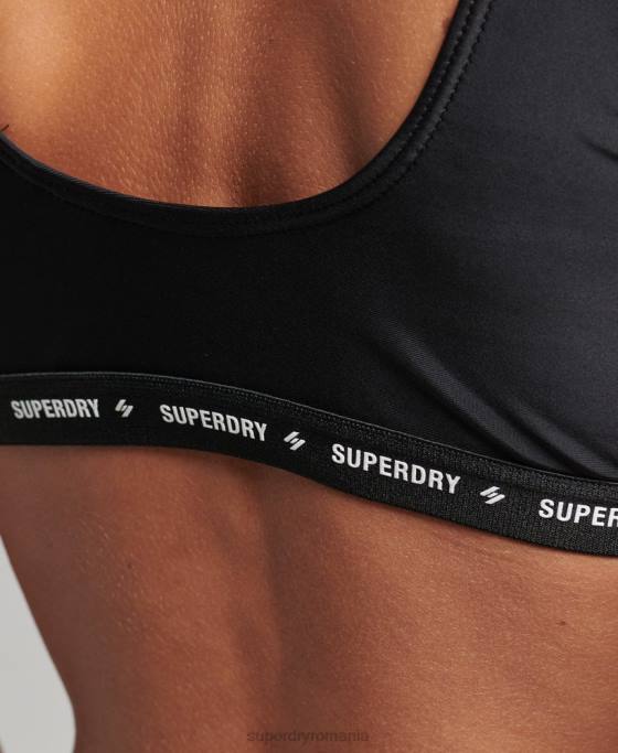 Superdry Top de bikini micro elastic reciclat îmbrăcăminte negru femei JX0Z3210