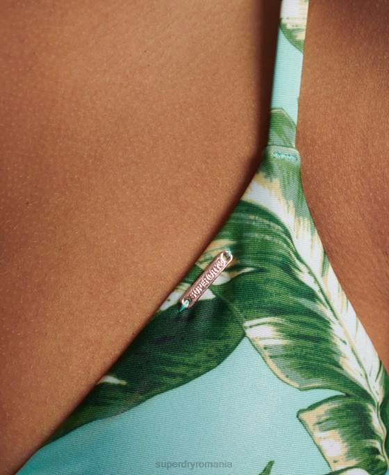 Superdry Top de bikini reciclat cu logo surf vintage îmbrăcăminte verde femei JX0Z3254