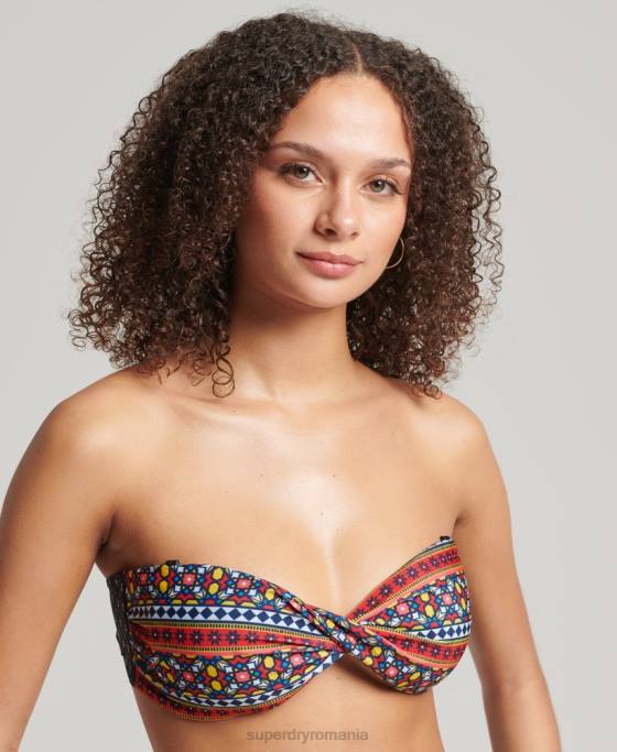 Superdry Top de bikini tip bandeau cu răsucire vintage îmbrăcăminte multi femei JX0Z6636