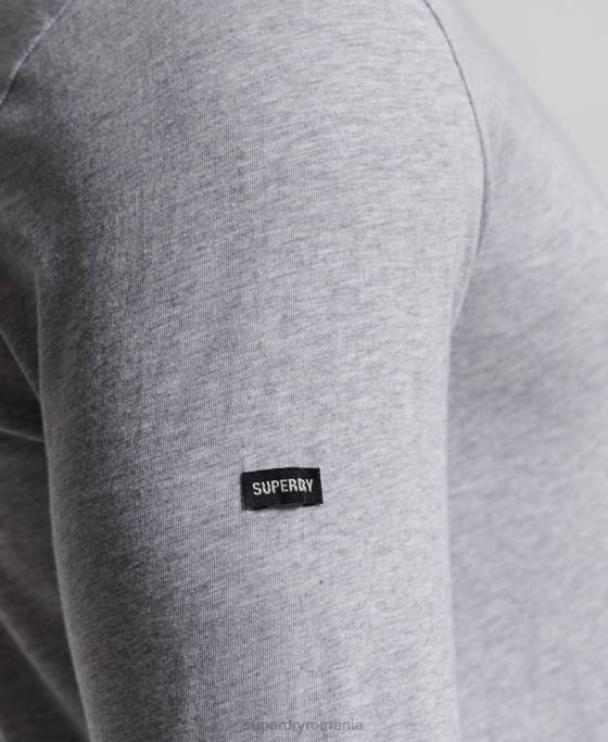 Superdry Top din jerseu cu mânecă lungă din bumbac organic îmbrăcăminte gri inchis bărbați JX0Z6402