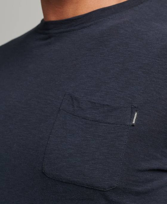 Superdry Top din jerseu cu mânecă lungă din bumbac organic îmbrăcăminte marina bărbați JX0Z6479