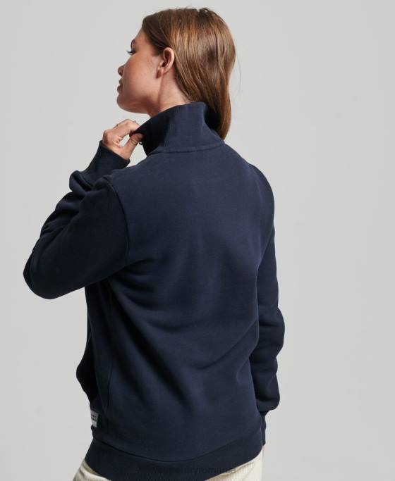 Superdry Top supradimensionat de atletism cu jumătate de fermoar îmbrăcăminte marina femei JX0Z6035