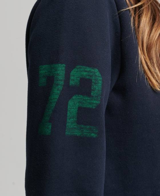 Superdry Top supradimensionat de atletism cu jumătate de fermoar îmbrăcăminte marina femei JX0Z6035